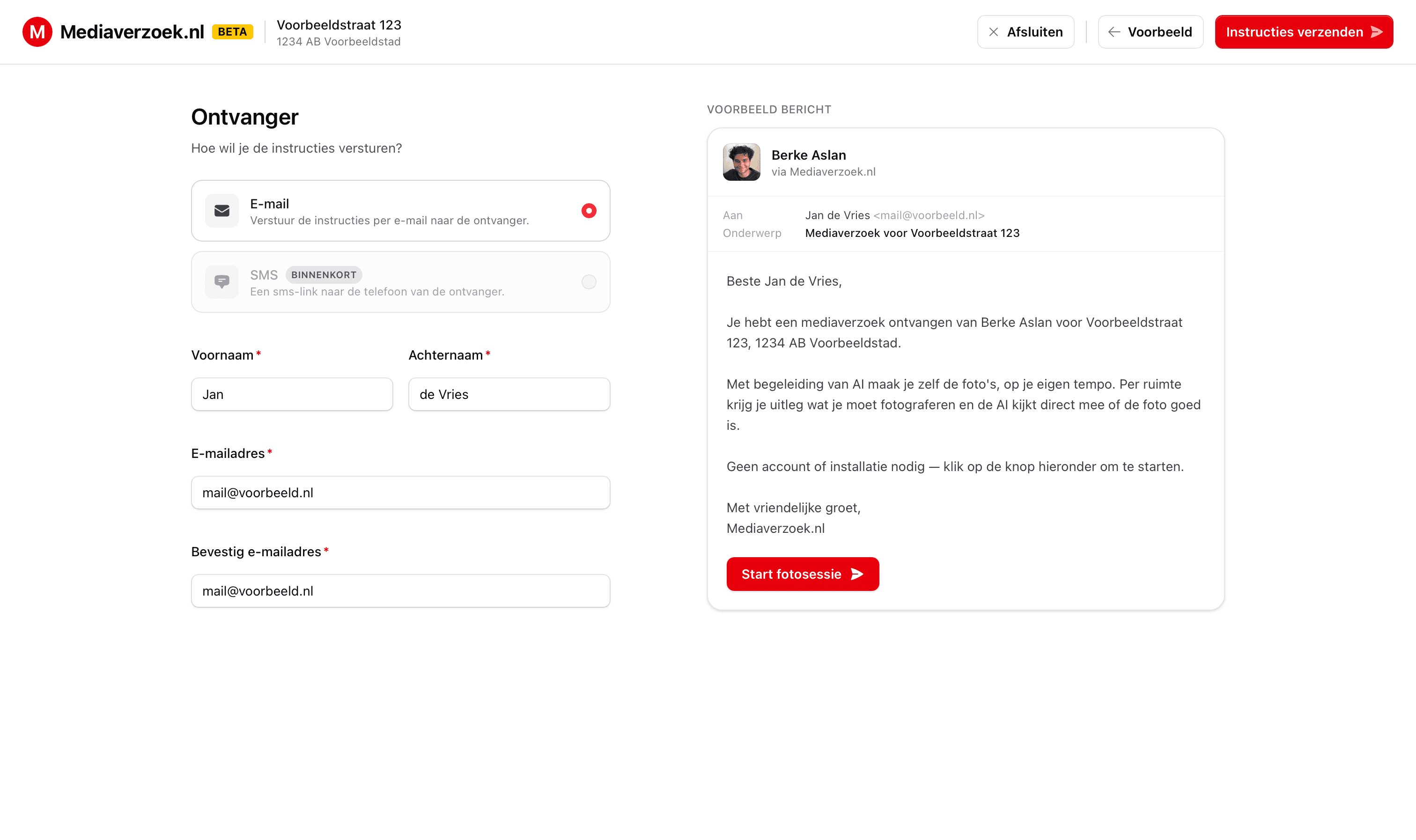 Dashboard met statussen van mediaverzoeken